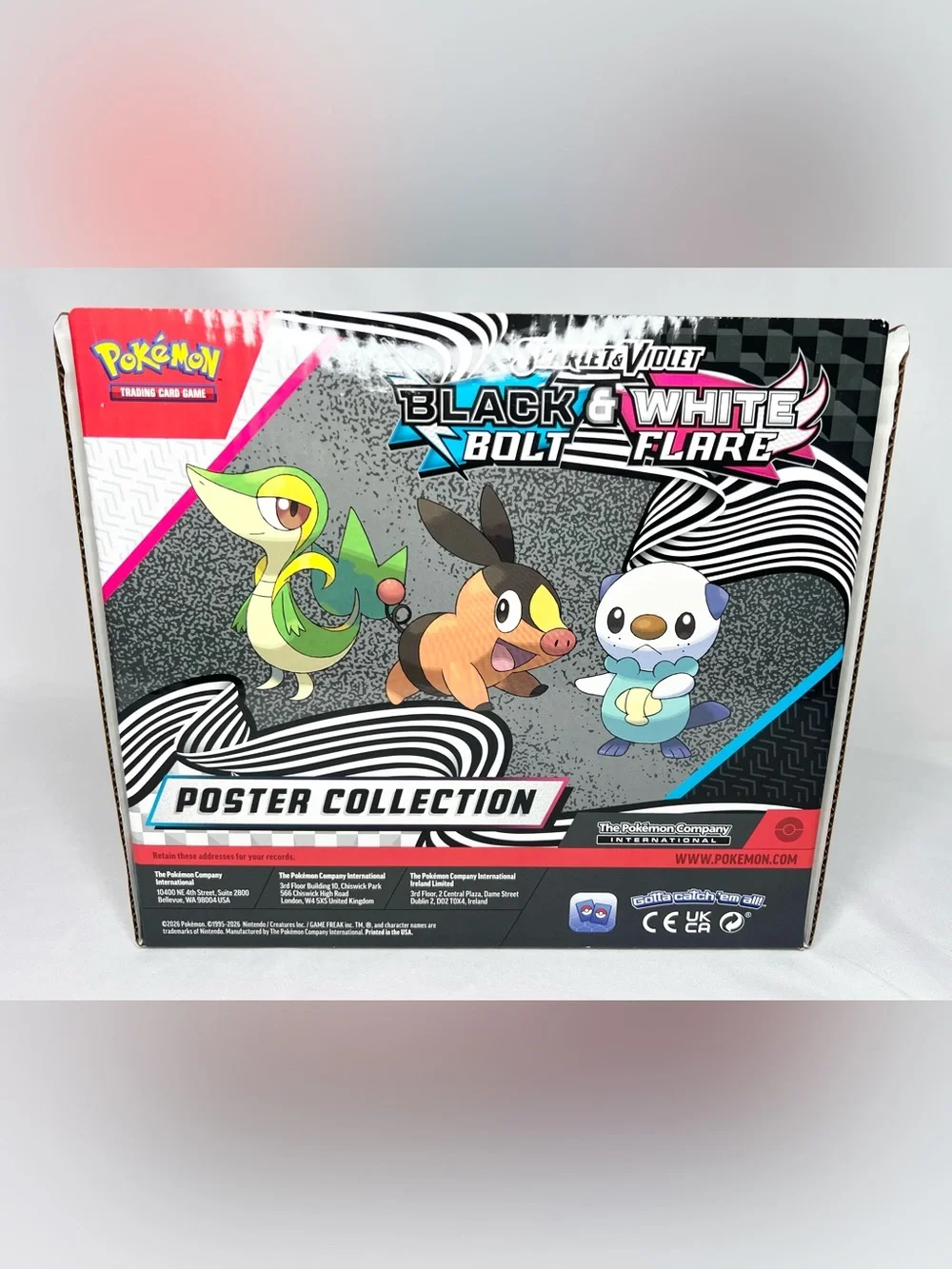 Pokemon TCG Black Bolt/White Flare Poster Collection Sealed Lot of 6 w/ Display
